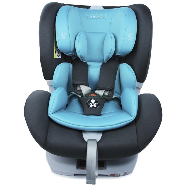 Автокресло "TOREGO" DRIVE JM05  (от 0 до 25 кг с системой ISOFIX) съемная база Серый/Бирюзовый